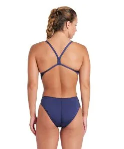 Maillot De Bain Arena Femme Team Dos Challenge Uni Bleu Marine Et Blanc -Combinaisons Hommes Mrillots Oe Bain soldes 004766 750 womens team swimsuit challenge solid 002 o