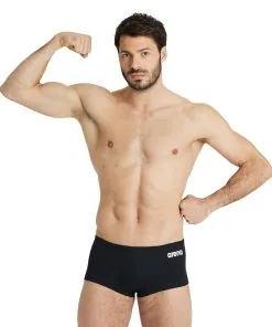 Short De Bain Taille Basse Arena Homme Team Uni Noir