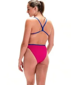 Maillot De Bain 1 Pièce SPEEDO Solid Vback Swimsuit - Pink -Combinaisons Hommes Mrillots Oe Bain soldes 678306435 max2