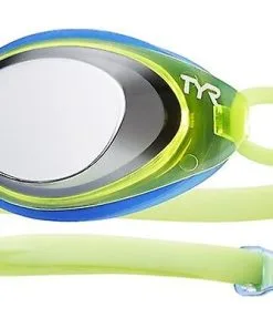 Lunettes De Natation Tyr Junior Black Hawk Mirror Blue / Green
