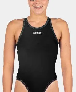 Maillot De Bain Fille Akron Babbitt JR Evo Bicolor Black/Sport Red