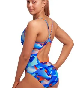 Maillot De Bain Funkita Femme Diamond Back - Battle Blue -Combinaisons Hommes Mrillots Oe Bain soldes battle bleu ladies 1