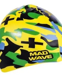 Bonnet Silicone De Natation Madwave CAMOUFLAGE Jaune