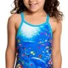 Maillot De Bain Funkita Enfant Fille Fantasy Reef Bleu -Combinaisons Hommes Mrillots Oe Bain soldes fg01t fantasy reef 16