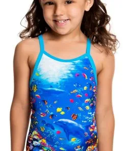 Maillot De Bain Funkita Enfant Fille Fantasy Reef Bleu