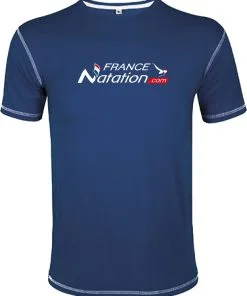 FraNat Tee Shirt Natation France Natation Mustang Bleu Marine