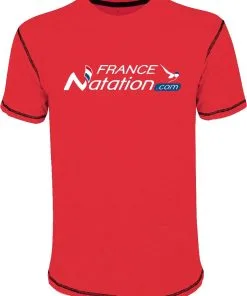 FraNat Tee Shirt Natation France Natation Mustang Rouge