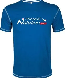 FraNat Tee Shirt Natation France Natation Mustang Bleu Royal