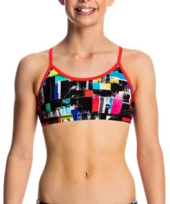 Maillot De Bain Funkita 2 Pièces Fille Test Signal Noir