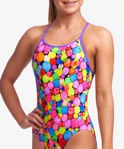 Maillot De Bain Funkita Fille Diamond Back - Bubble Tea -Combinaisons Hommes Mrillots Oe Bain soldes fs11g71544 2