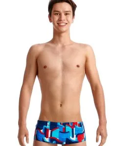 Maillot De Bain Funky Trunks Garçon Block Rock Bleu