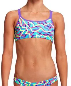 Maillot De Bain Funkita 2 Pièces Fille Mint Strips Violet