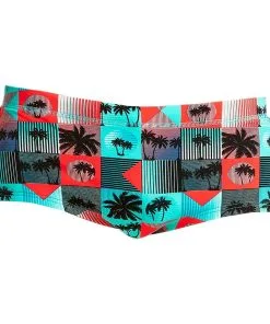 Maillot De Bain Funky Trunks Garçon Sunset Strip Vert -Combinaisons Hommes Mrillots Oe Bain soldes funky trunks plain front 5 0