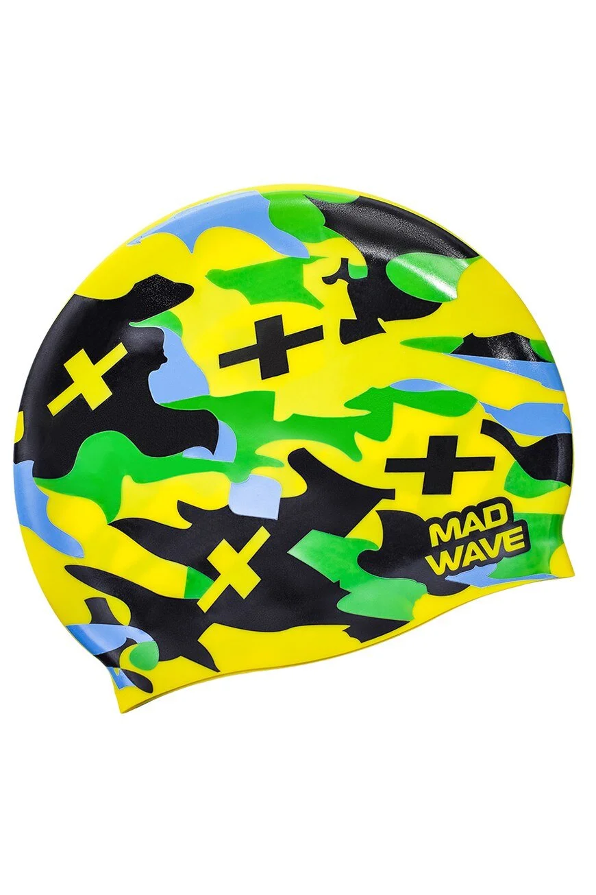 Bonnet Silicone De Natation Madwave CAMOUFLAGE Jaune 4 Bonnet Silicone De Natation Madwave CAMOUFLAGE Jaune – Image 2