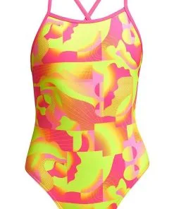 Maillot De Bain Funkita Fille Tie Me Tight - Pinged Pink -Combinaisons Hommes Mrillots Oe Bain soldes pinged pink girls3