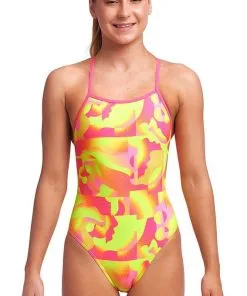 Maillot De Bain Funkita Fille Tie Me Tight - Pinged Pink