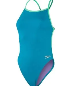 Maillot De Bain 1 Pièce SPEEDO Solid Vback Swimsuit - Aquarium/ Fake Green