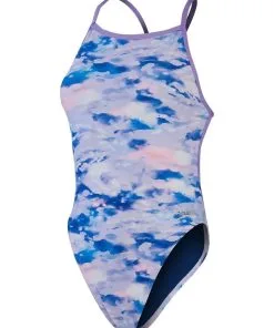 Maillot De Bain 1 Pièce SPEEDO Allover Digital Vback Swimsuit - Clearwater Dawn